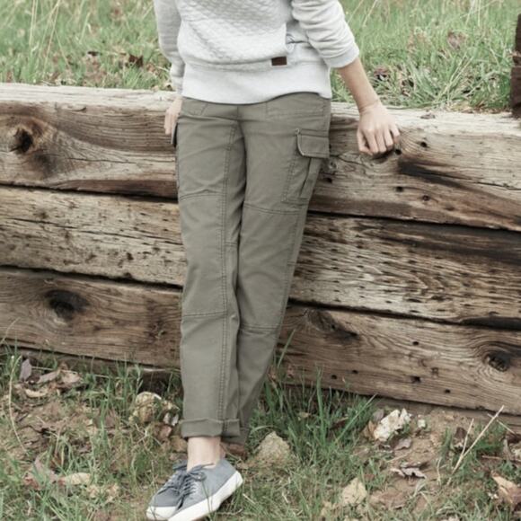 6Petite LLBean Stretch Canvas Cargo Pants Grey MidRise Straight FavoriteFit - Picture 7 of 9